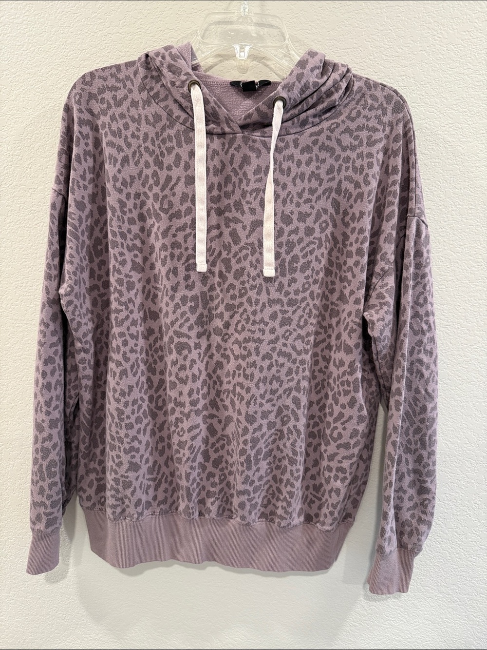 BuffBunny Lavender Leopard Scoop Neck Hoodie